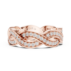 14K Rose Gold Braided Infinity Pavé Lab Grown Diamond Band