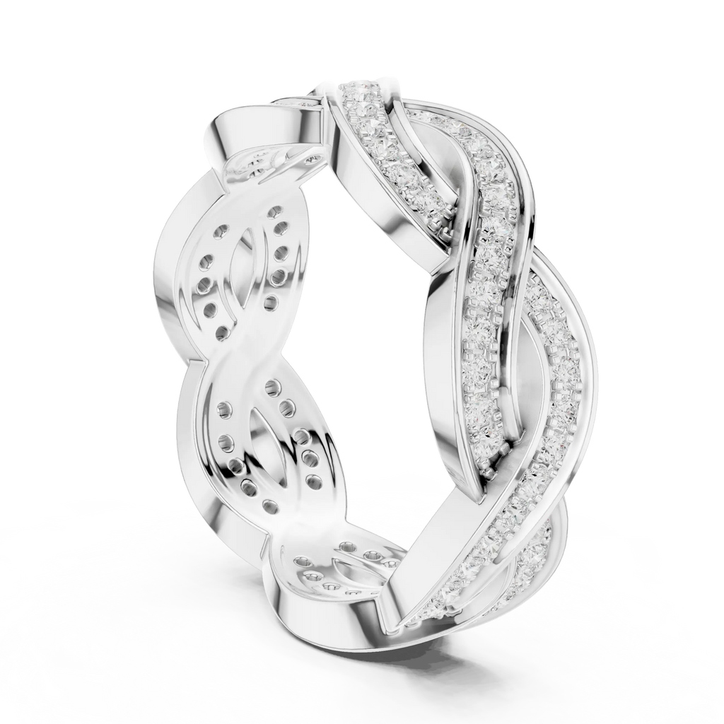 14K Rose Gold Braided Infinity Pavé Lab Grown Diamond Band