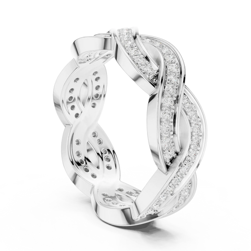 14K Rose Gold Braided Infinity Pavé Lab Grown Diamond Band