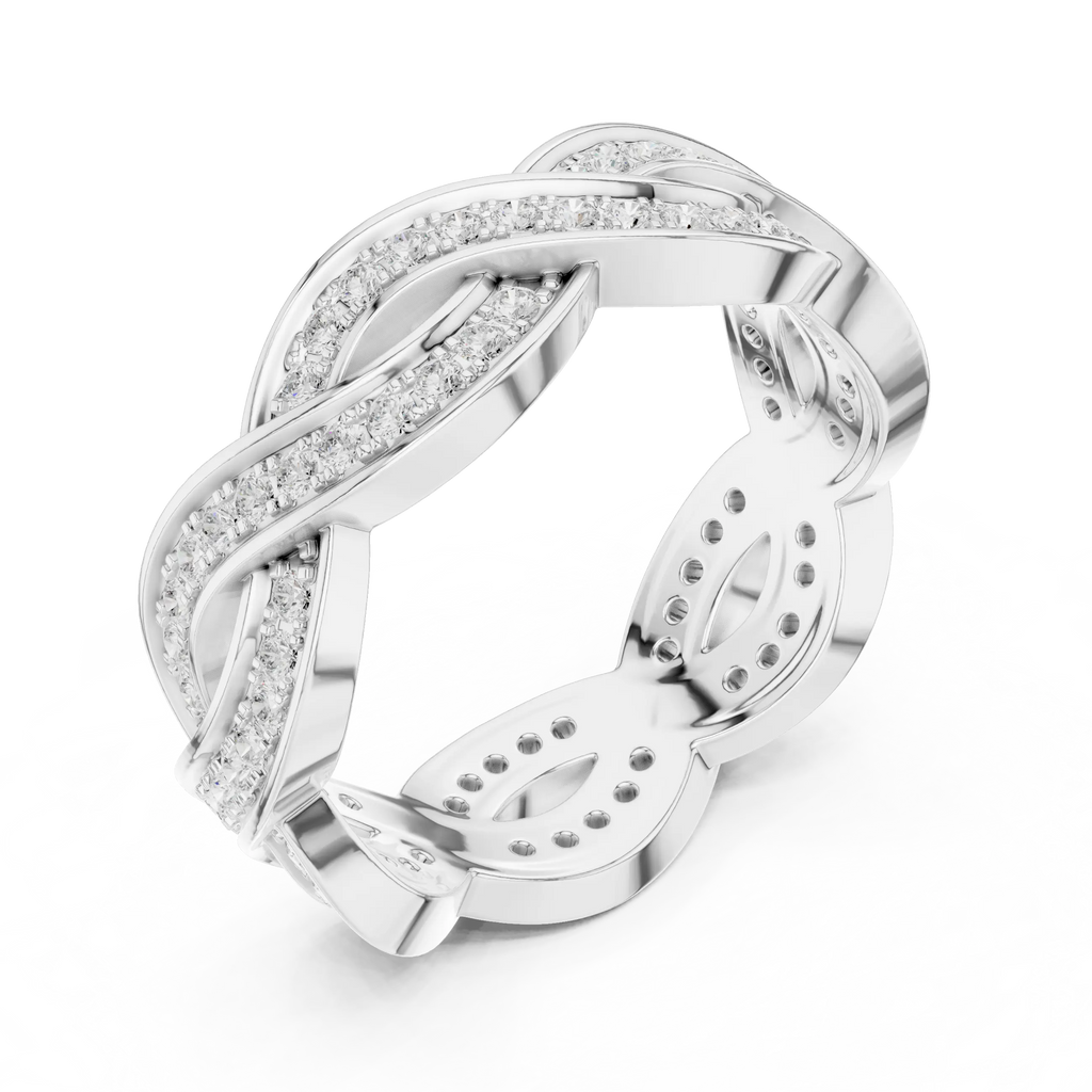 14K Rose Gold Braided Infinity Pavé Lab Grown Diamond Band