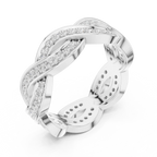 14K Rose Gold Braided Infinity Pavé Lab Grown Diamond Band