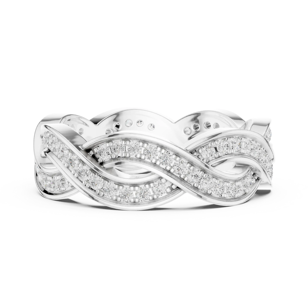 14K Rose Gold Braided Infinity Pavé Lab Grown Diamond Band