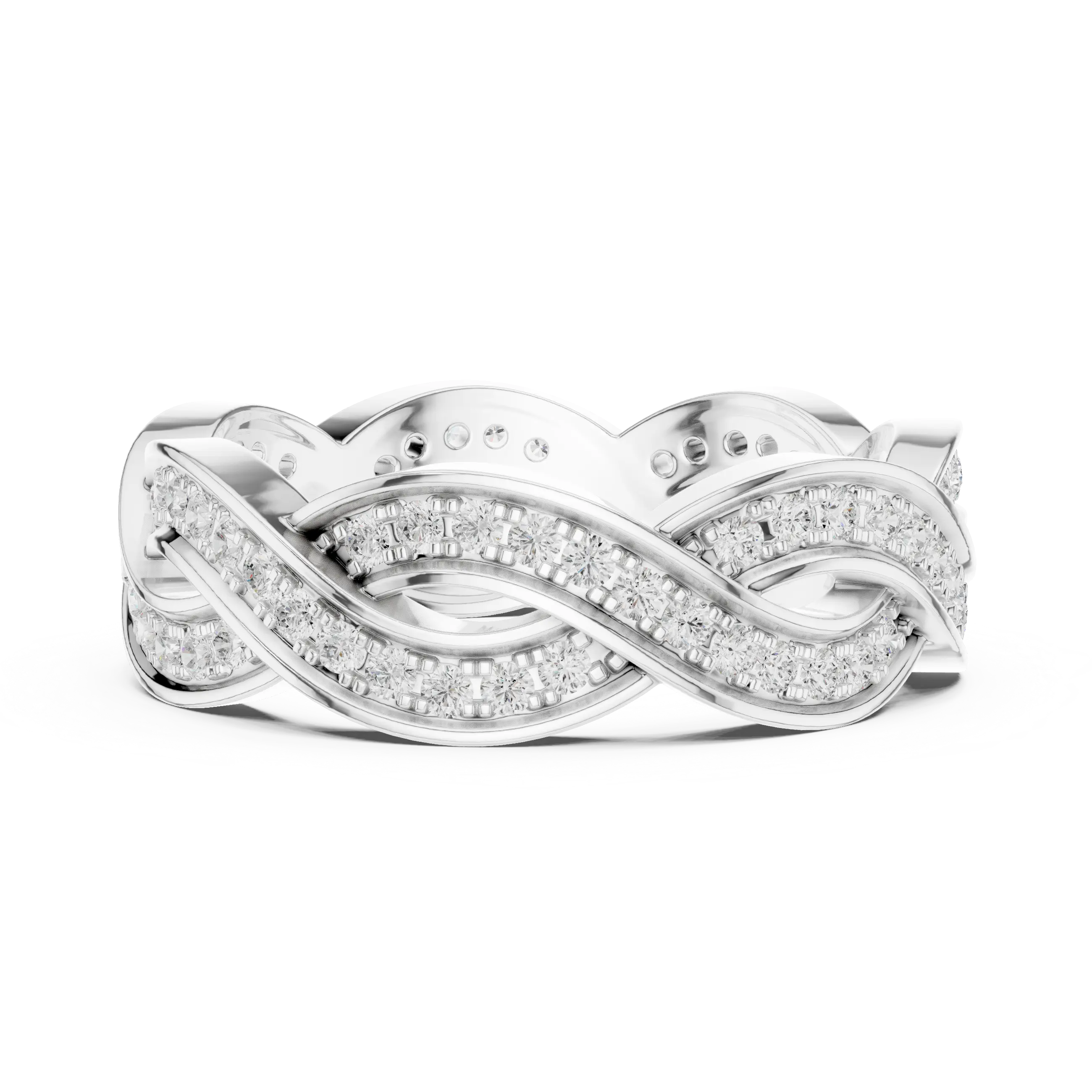 14K Rose Gold Braided Infinity Pavé Lab Grown Diamond Band