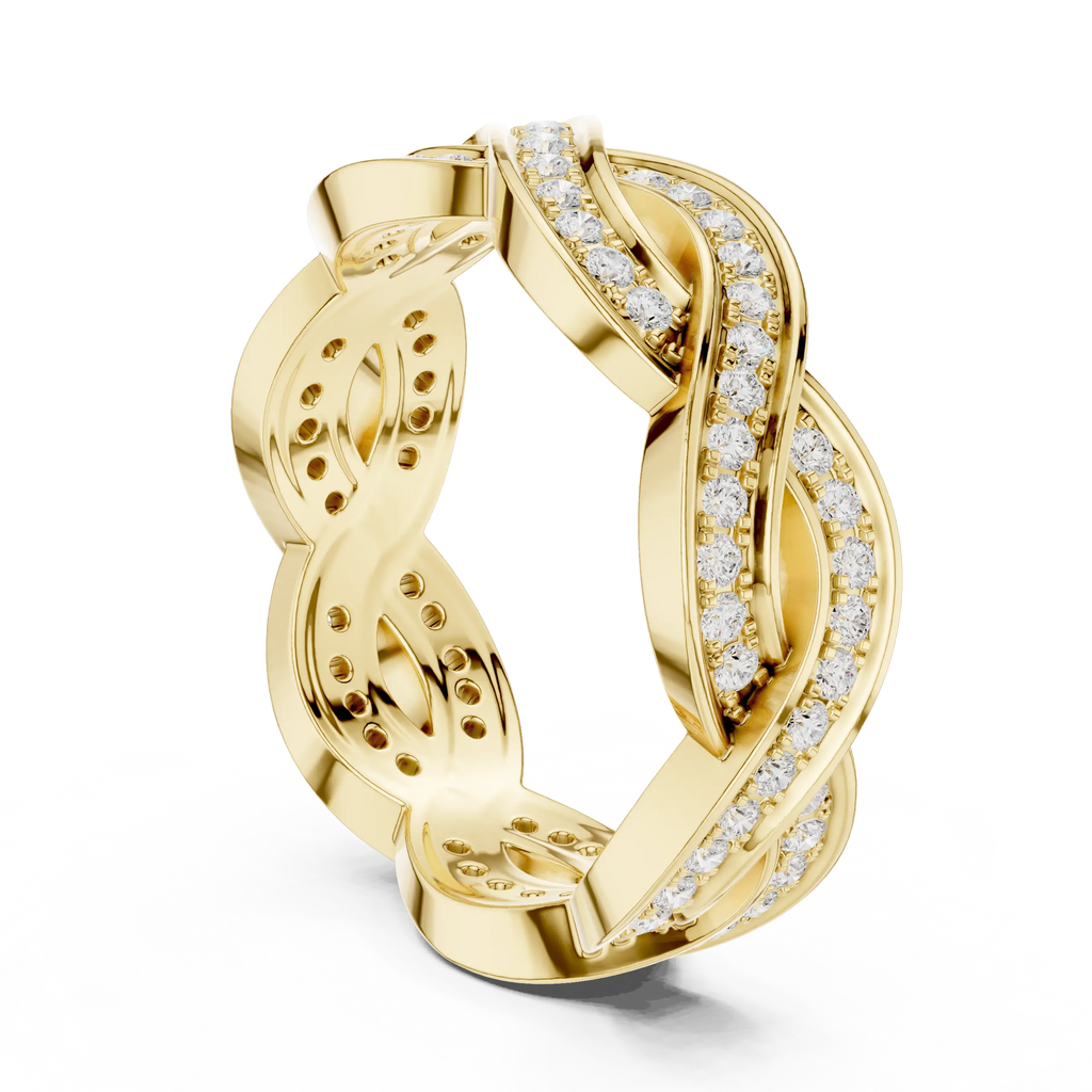 14K Rose Gold Braided Infinity Pavé Lab Grown Diamond Band
