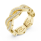 14K Rose Gold Braided Infinity Pavé Lab Grown Diamond Band
