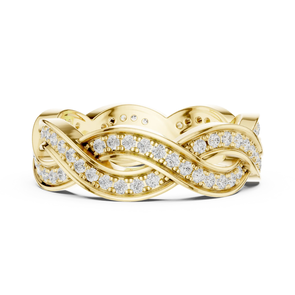 14K Rose Gold Braided Infinity Pavé Lab Grown Diamond Band