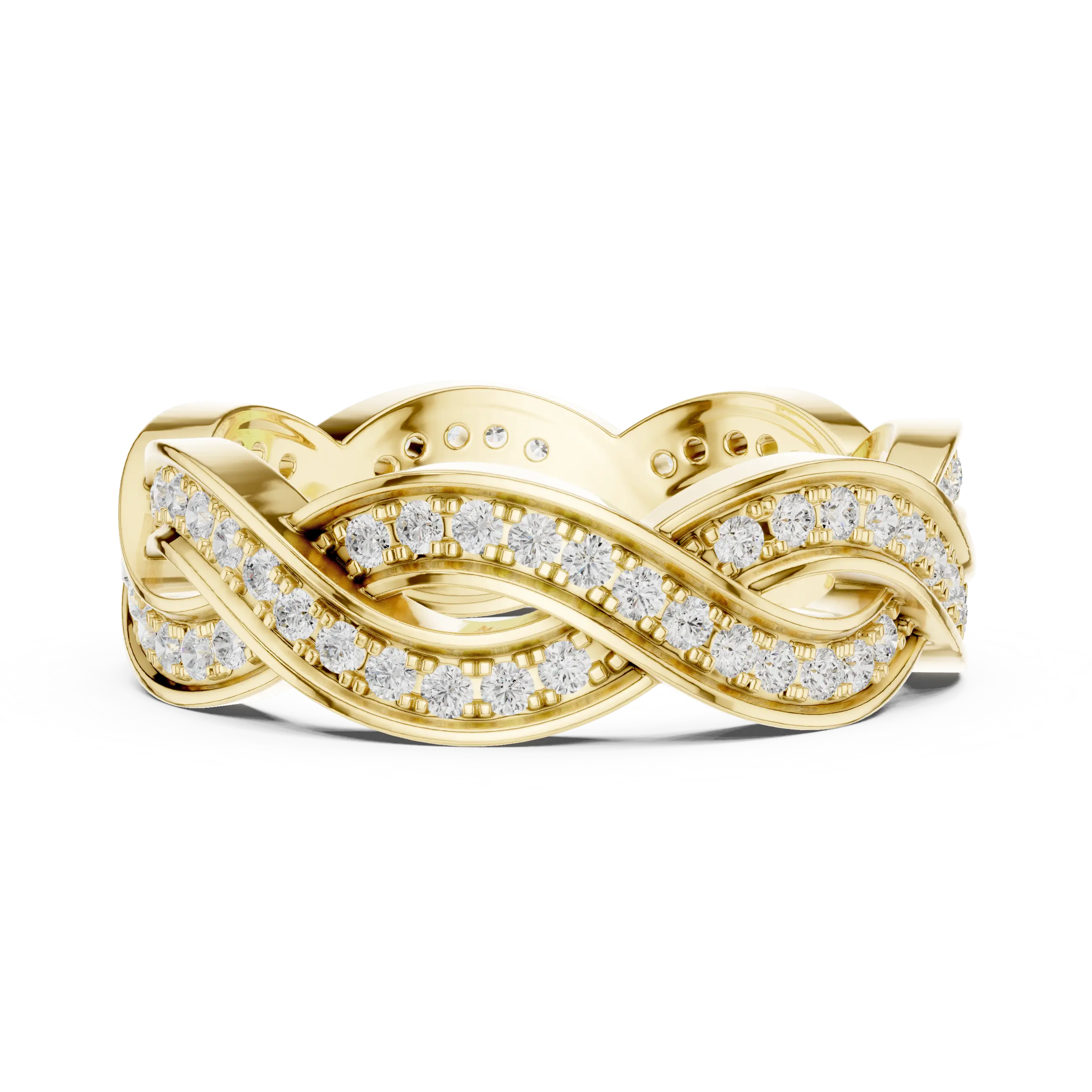 14K Rose Gold Braided Infinity Pavé Lab Grown Diamond Band