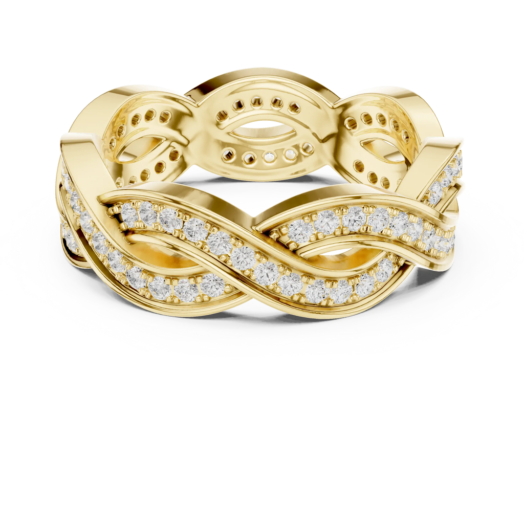 14K Rose Gold Braided Infinity Pavé Lab Grown Diamond Band