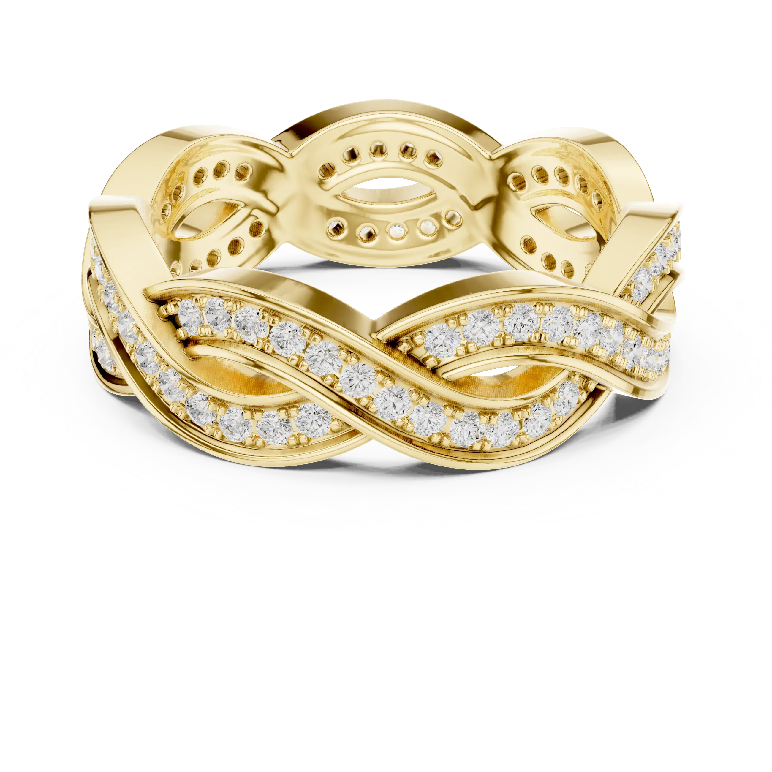 14K Rose Gold Braided Infinity Pavé Lab Grown Diamond Band