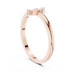 10K Yellow Gold Marquise Inlay Diamond Stacking  Band