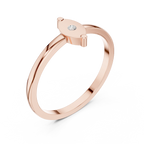 10K Yellow Gold Marquise Inlay Diamond Stacking  Band