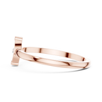 10K Yellow Gold Marquise Inlay Diamond Stacking  Band