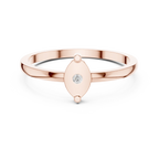 10K Yellow Gold Marquise Inlay Diamond Stacking  Band