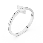 10K Yellow Gold Marquise Inlay Diamond Stacking  Band