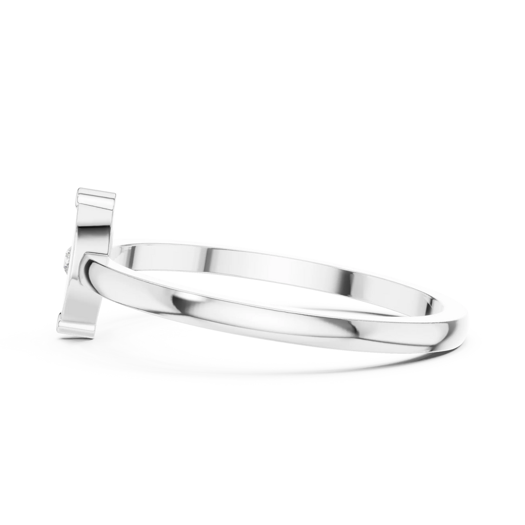 10K Yellow Gold Marquise Inlay Diamond Stacking  Band