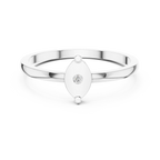10K Yellow Gold Marquise Inlay Diamond Stacking  Band