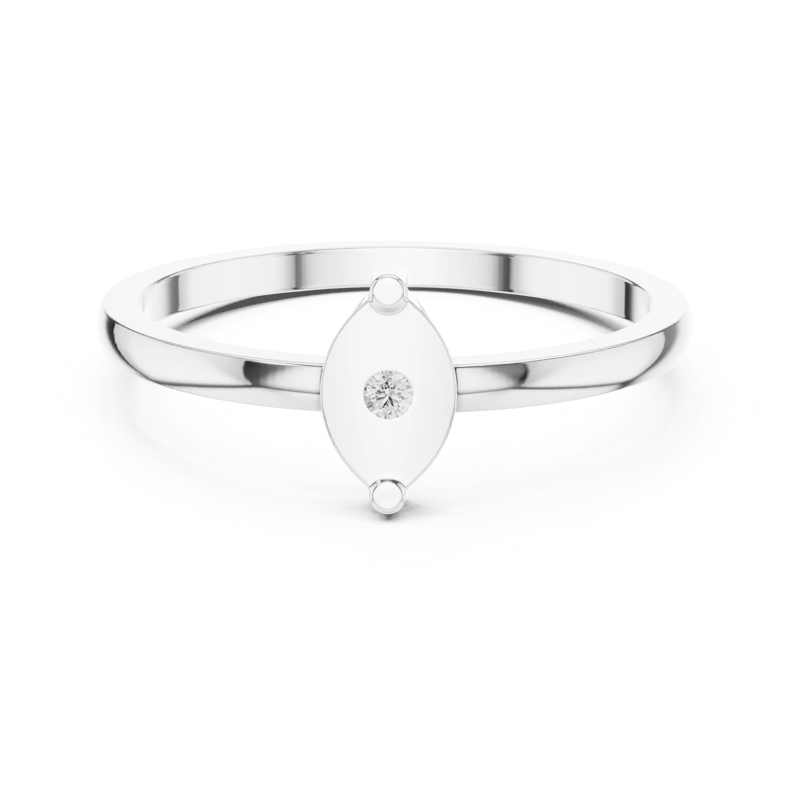 10K Yellow Gold Marquise Inlay Diamond Stacking  Band