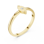 10K Yellow Gold Marquise Inlay Diamond Stacking  Band