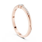 14K White Gold Petite Round Diamond Classic Pavé Accent Stacking Band
