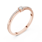 14K White Gold Petite Round Diamond Classic Pavé Accent Stacking Band