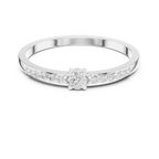 14K White Gold Petite Round Diamond Classic Pavé Accent Stacking Band