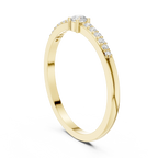 14K White Gold Petite Round Diamond Classic Pavé Accent Stacking Band