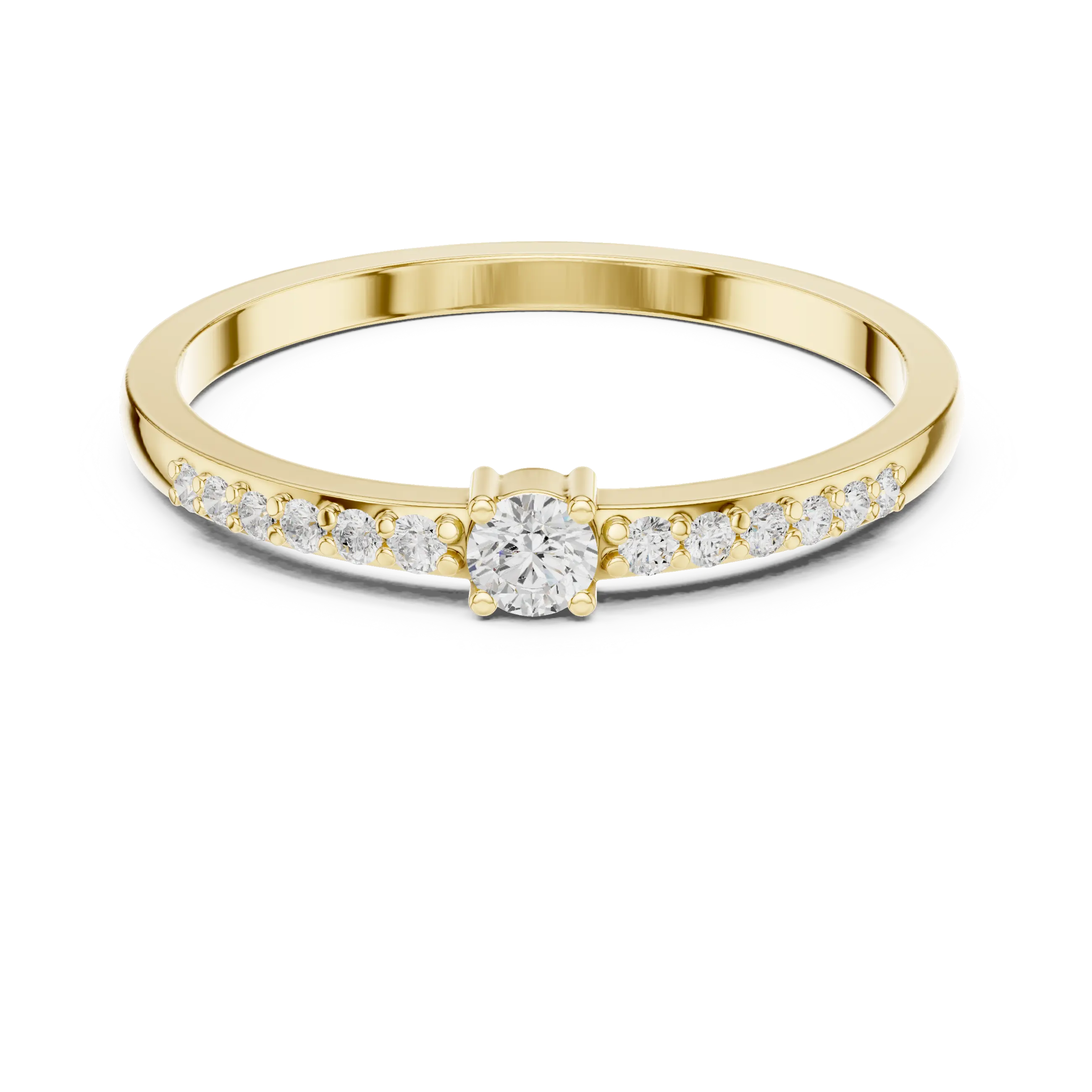 14K White Gold Petite Round Diamond Classic Pavé Accent Stacking Band