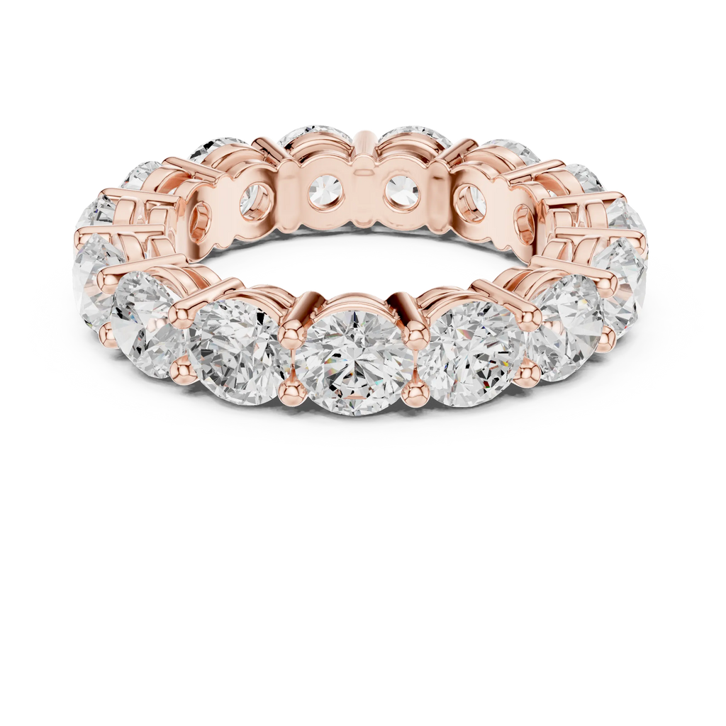 18K Yellow Gold Grand Round Moissanite Diamond Eternity Band