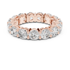 18K Yellow Gold Grand Round Moissanite Diamond Eternity Band