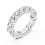 18K Yellow Gold Grand Round Moissanite Diamond Eternity Band