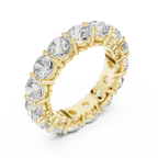 18K Yellow Gold Grand Round Moissanite Diamond Eternity Band