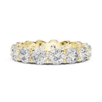 18K Yellow Gold Grand Round Moissanite Diamond Eternity Band