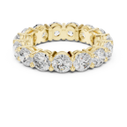18K Yellow Gold Grand Round Moissanite Diamond Eternity Band