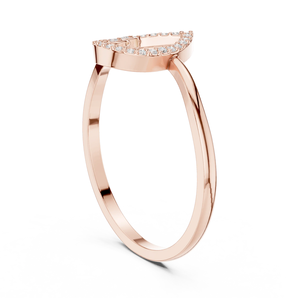 10K White Gold Pear Outline Diamond Outline Stacking Ring