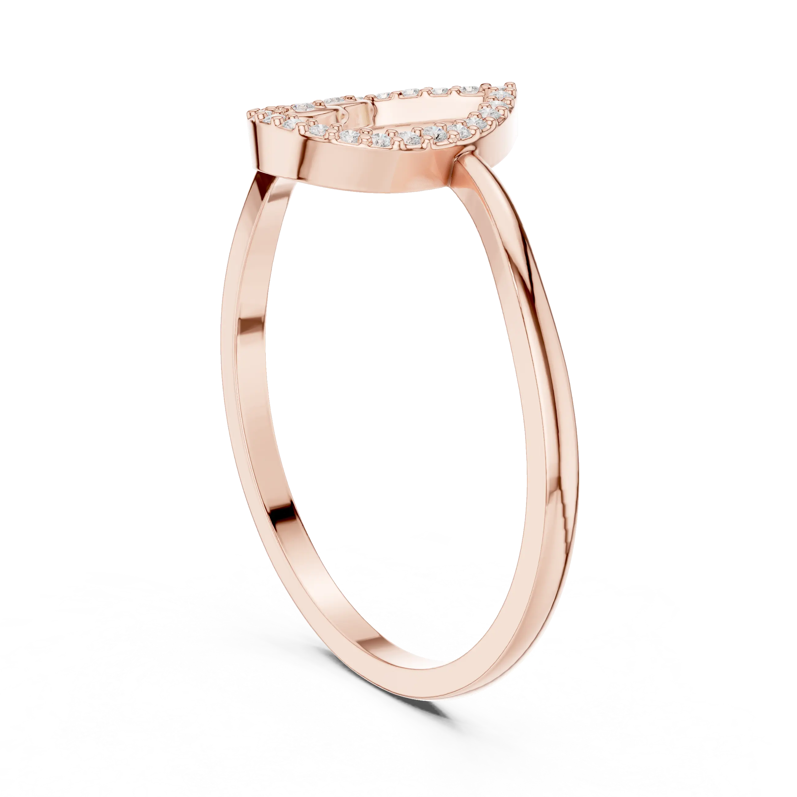 10K White Gold Pear Outline Diamond Outline Stacking Ring