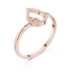 10K White Gold Pear Outline Diamond Outline Stacking Ring