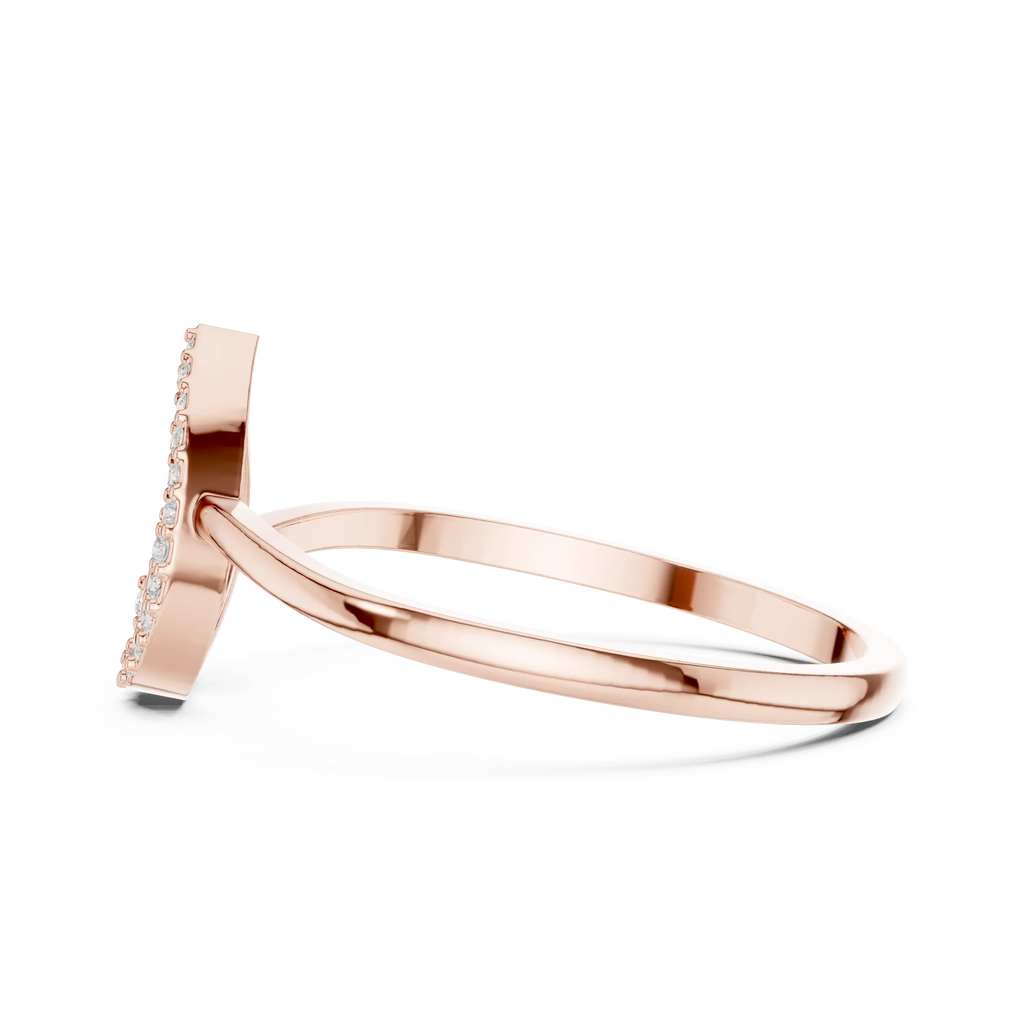 10K White Gold Pear Outline Diamond Outline Stacking Ring