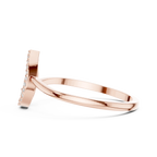 10K White Gold Pear Outline Diamond Outline Stacking Ring