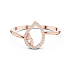 10K White Gold Pear Outline Diamond Outline Stacking Ring