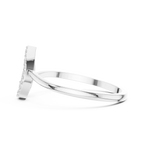 10K White Gold Pear Outline Diamond Outline Stacking Ring