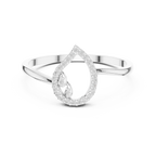 10K White Gold Pear Outline Diamond Outline Stacking Ring