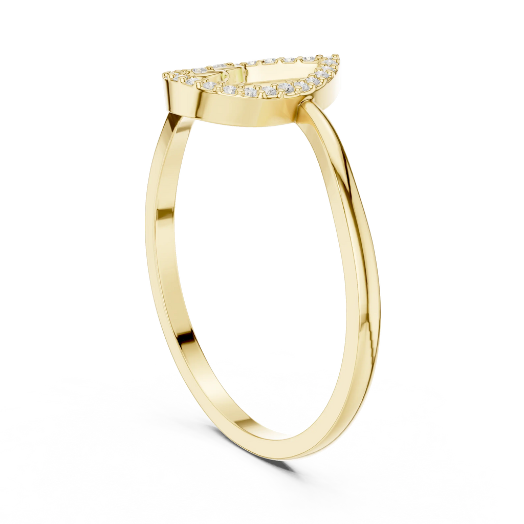 10K White Gold Pear Outline Diamond Outline Stacking Ring