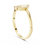10K White Gold Pear Outline Diamond Outline Stacking Ring