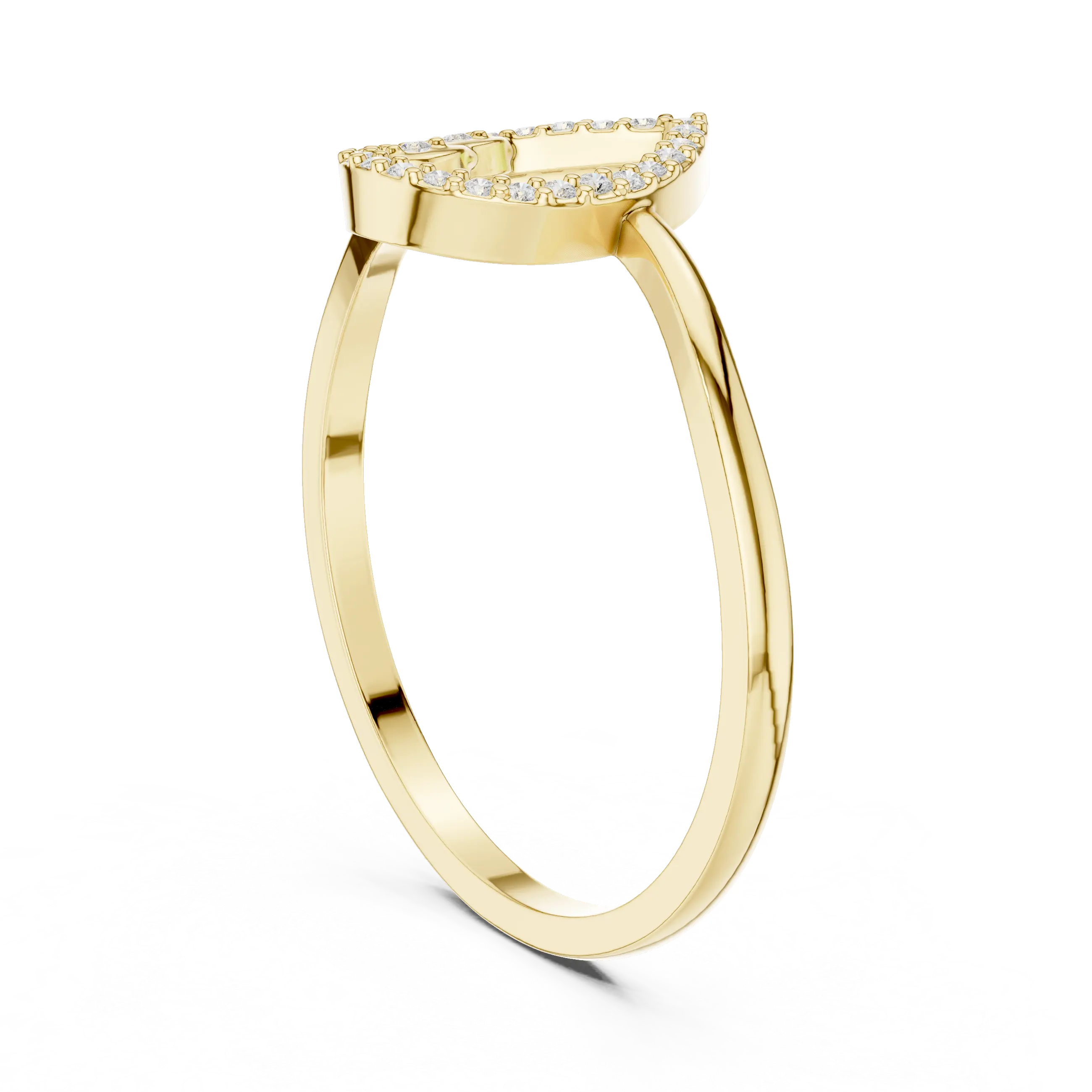 10K White Gold Pear Outline Diamond Outline Stacking Ring
