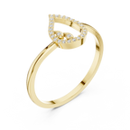 10K White Gold Pear Outline Diamond Outline Stacking Ring