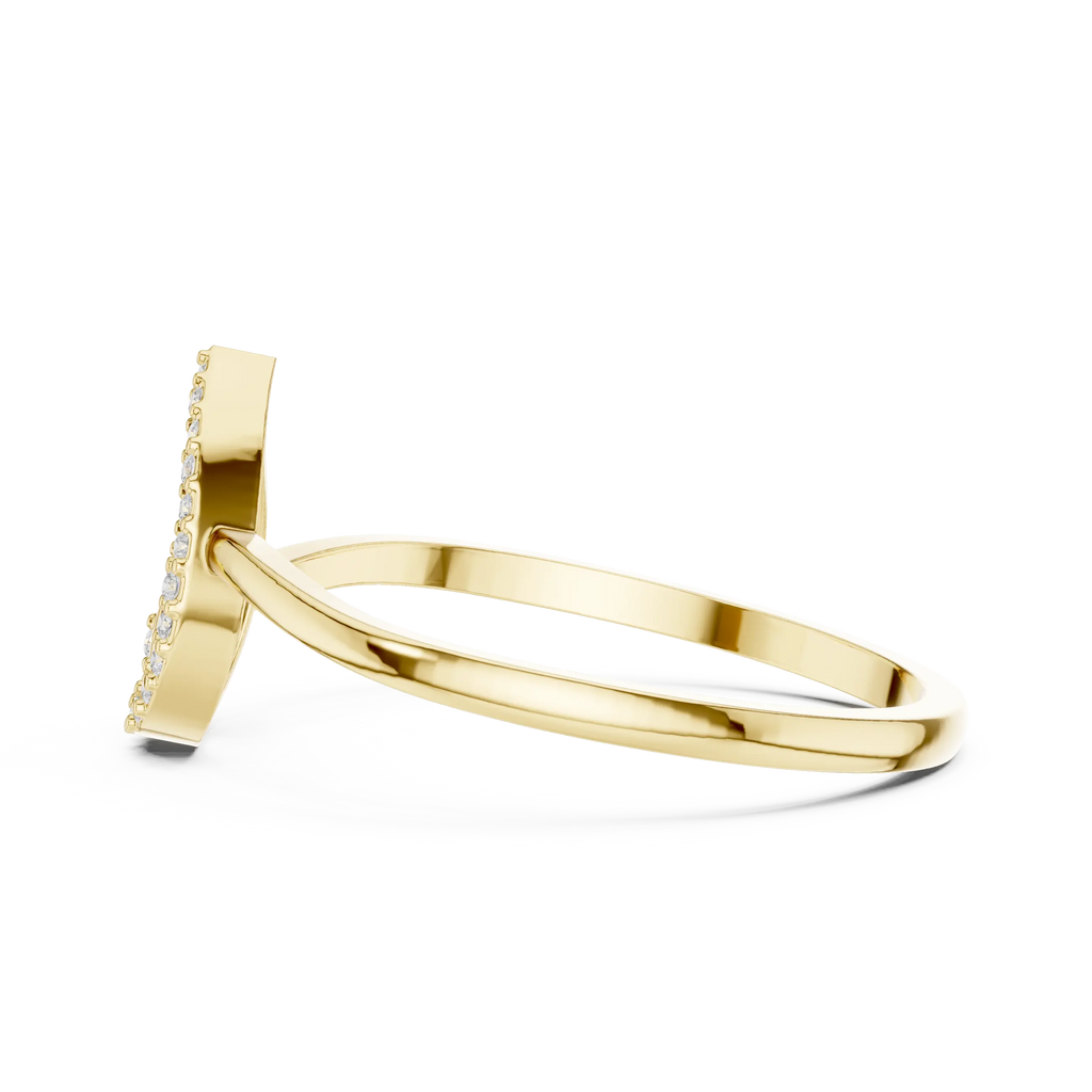 10K White Gold Pear Outline Diamond Outline Stacking Ring