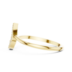 10K White Gold Pear Outline Diamond Outline Stacking Ring
