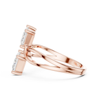 14K Rose Gold Dual Princess-Cut Diamond Bypass Ring