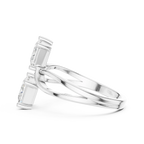 14K Rose Gold Dual Princess-Cut Diamond Bypass Ring