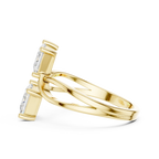 14K Rose Gold Dual Princess-Cut Diamond Bypass Ring
